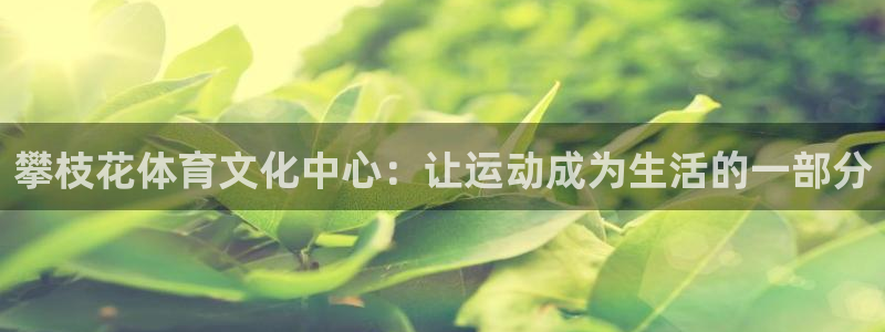 攀枝花体育文化中心：让运动成为生活的一部分